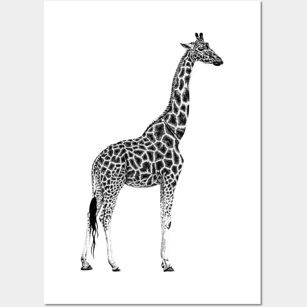 Giraffe drawing Wall Art by lorendowding